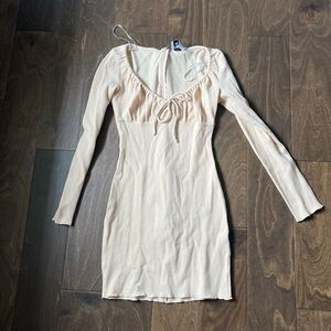 Princess Polly Cream Long Sleeve Dress